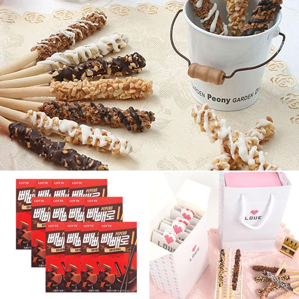 스윗하게 손쉬운 막대과자 만들기세트 재료 수제 DIY 발렌타인데이 초콜릿 빼빼로