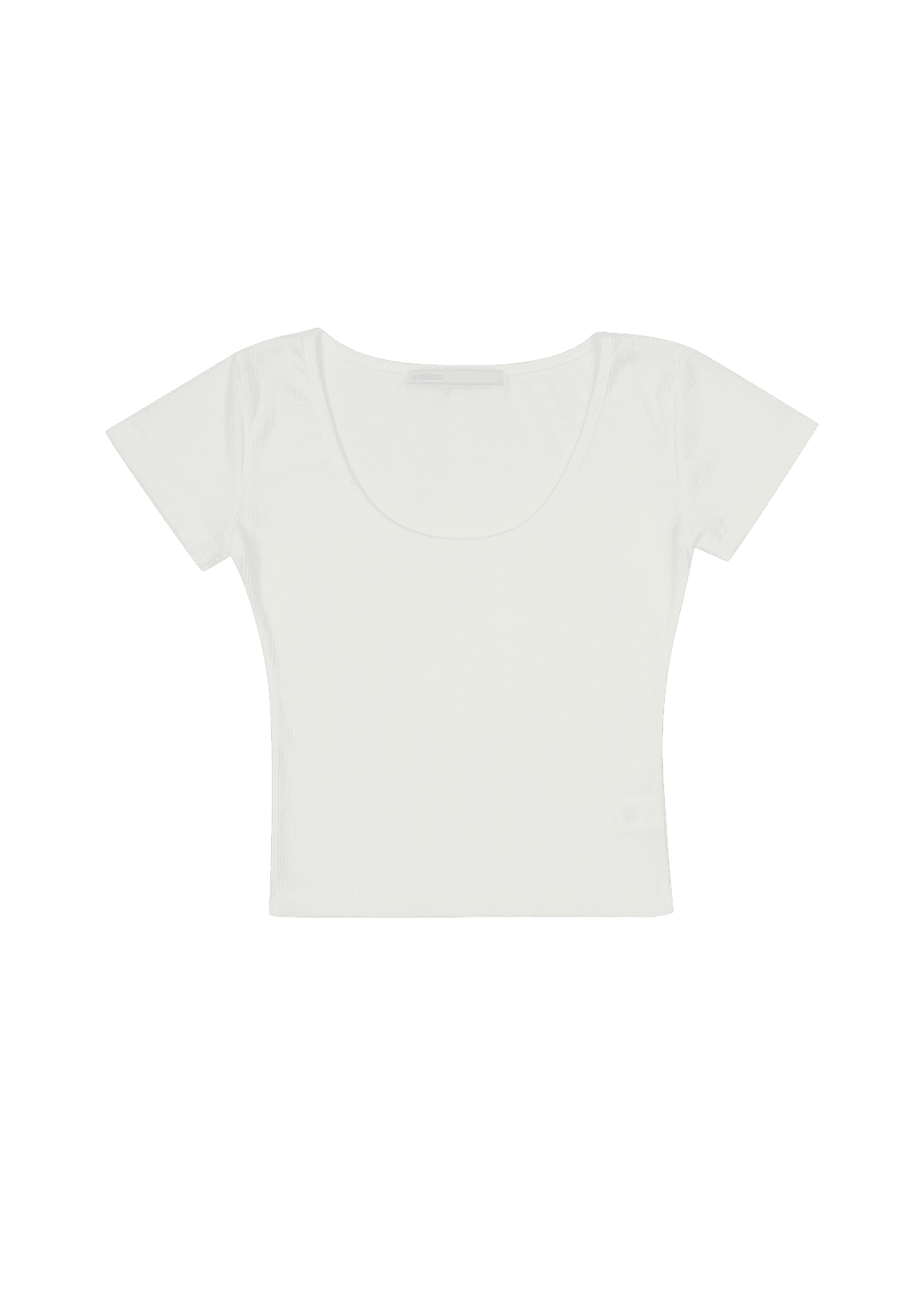 HALF RIBBED T, IVORY