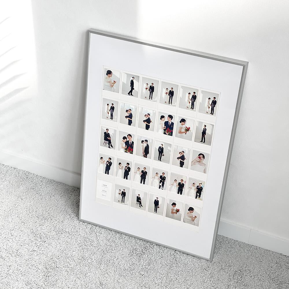 A2 30구 폴라로이드 포토테이블액자 웨딩액자 콜라주액자 사진인화