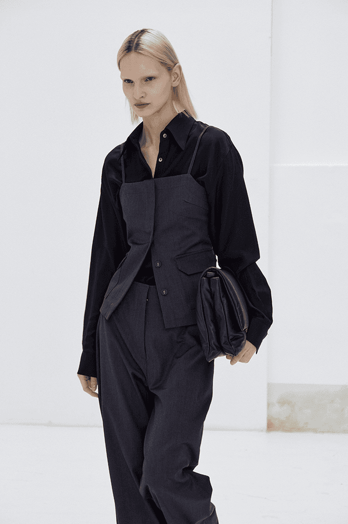 Pocket button vest(Charcoal)