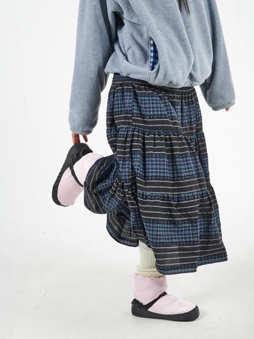 투웨이 버튼 셔링 스커트 2way Button Shirring Skirt (Black)