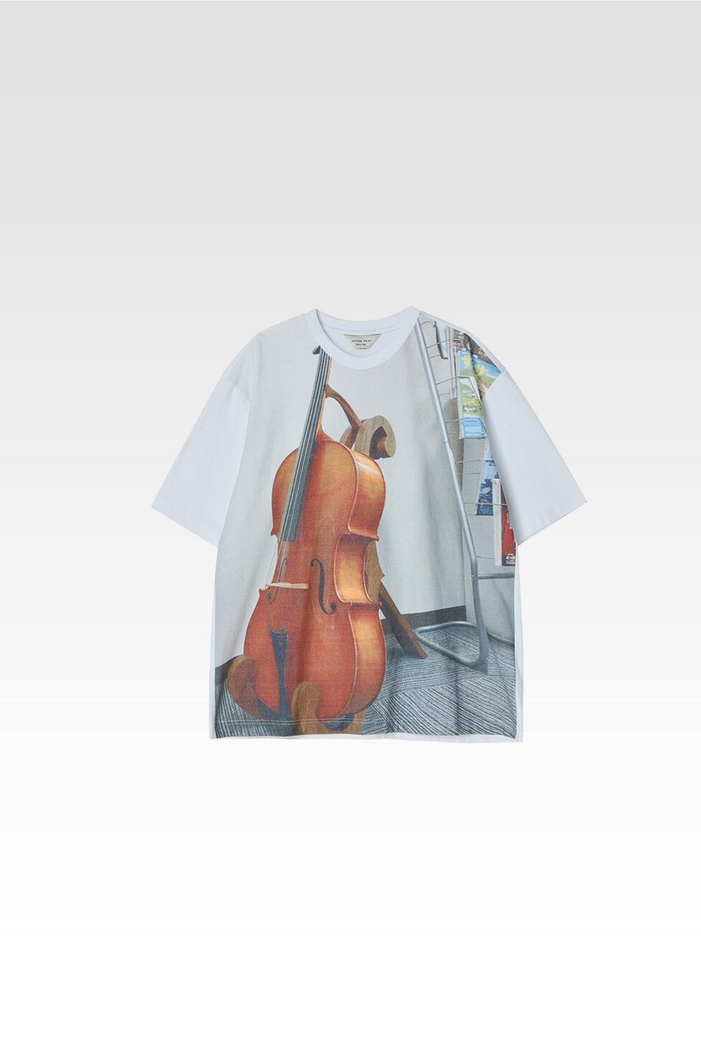 풀 프린트 티셔츠 베이스 화이트