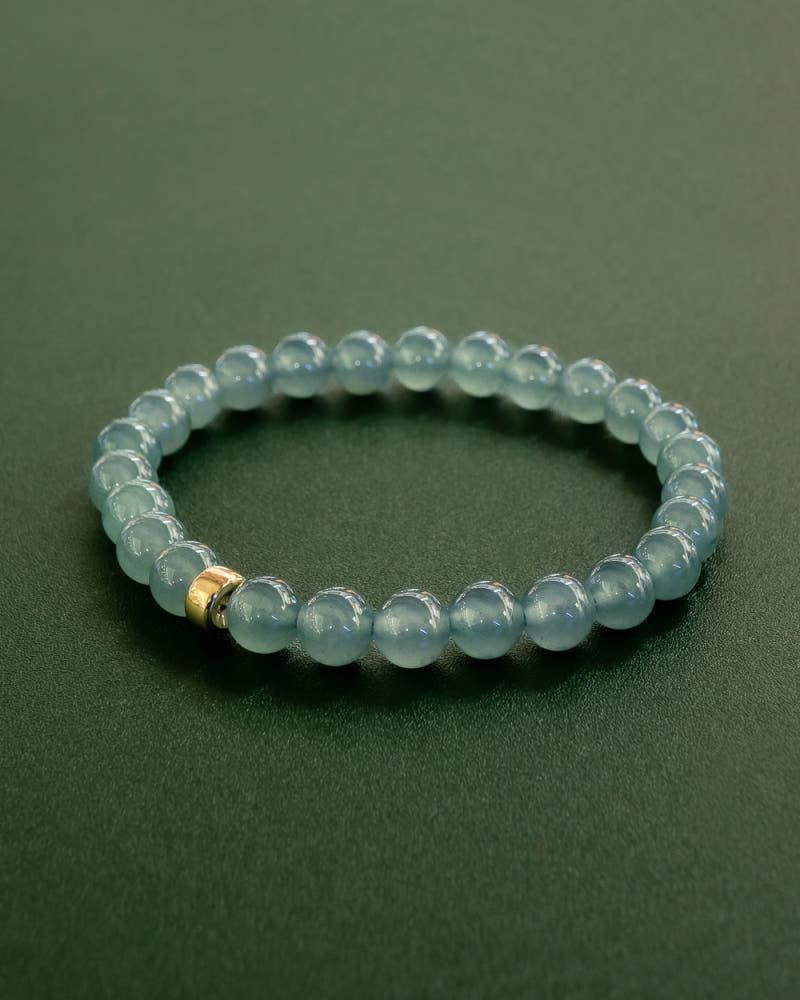 A 제이드 푸른빙종 옥팔찌 GJB3901 Sky Blue 6.7mm