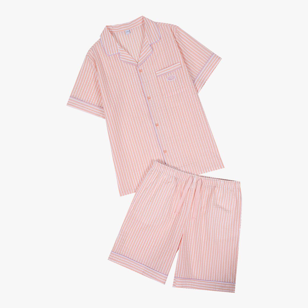 애니바디 [커플파자마🧊] 시어서커 스트라이프 5부 공용 파자마세트