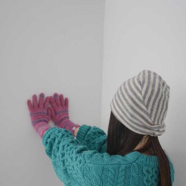 [당일발송] popo stripe finger glove ( 7 color )