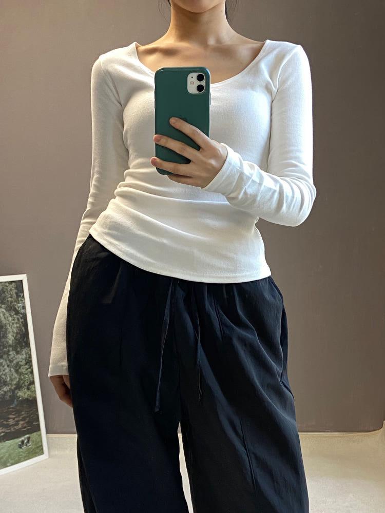 [FW,BEST]/[BNB] DAILY WARM SLIM TEE (2COLOUR)