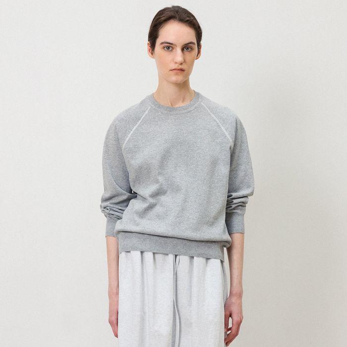 Summer Stitch Ted Raglan Knit in Light gray