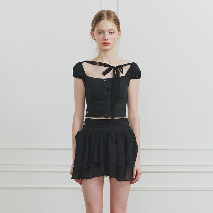 WENDY RIBBON BLOUSE black