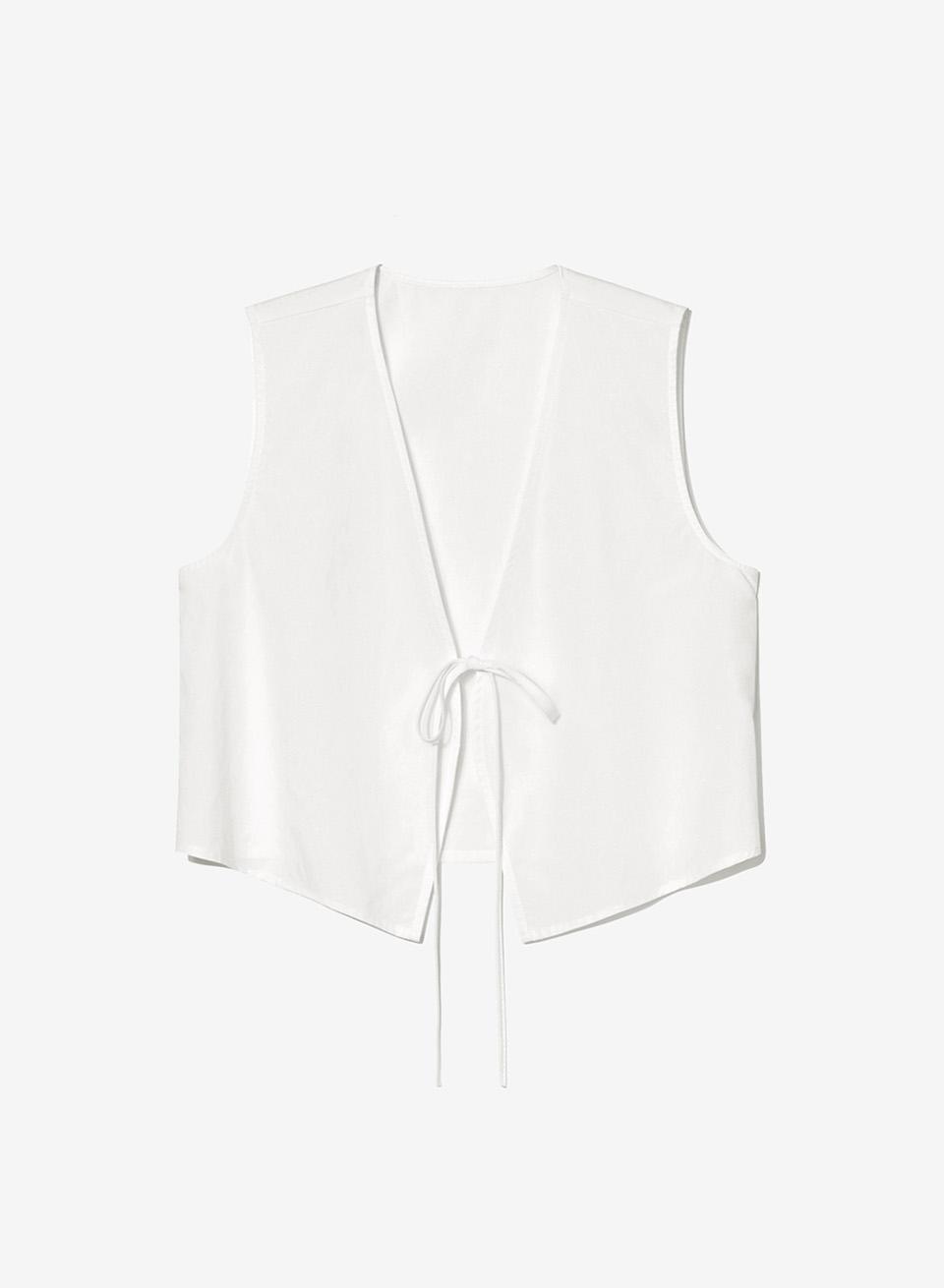 COTTON RIBBON VEST_IVORY