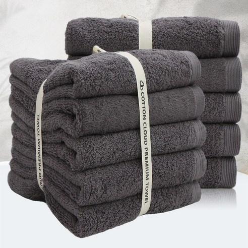 코튼클라우드 호텔수건 170g 40수 코마사, 진회색, 10개 - 수건 | 쿠팡