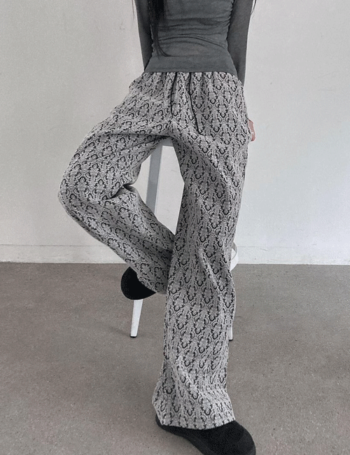 조브 퍼즈자카드팬츠 가을바지 밴딩 와이드 pt (2colors)