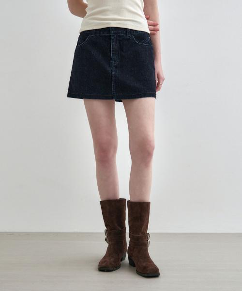 벨벳 데님 미니 스커트 딥블루 MDSK027DBLUE