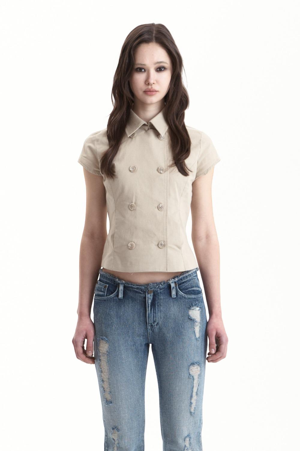 DOUBLE SHORT SLEEVE JACKET BEIGE