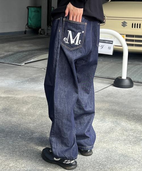 맥시 백 포켓 빅 로고 데님 남녀공용 (2컬러)