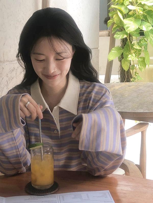 슬로우앤드 [문의폭주!] #SLOWMADE. 럭비 스트라이프 피케티셔츠 - 3 color