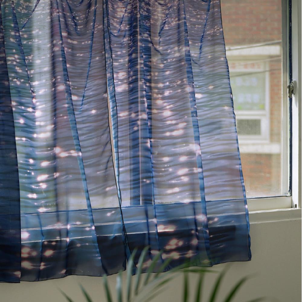 수심 Nature Curtain(8 color) 쉬폰 풍경 커튼 가림막 주방 자연 창문