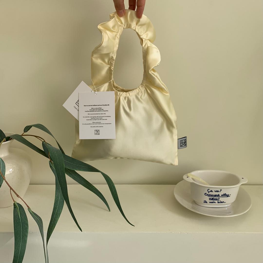 silk frill tote bag medium (5colors)
