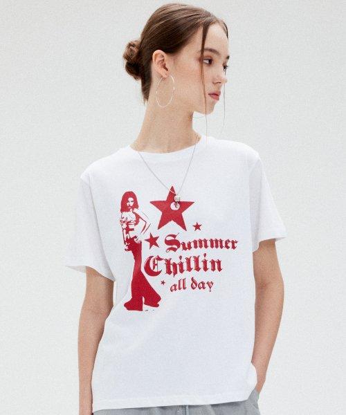 SU SUMMER CHILLIN TEE(WHITE)