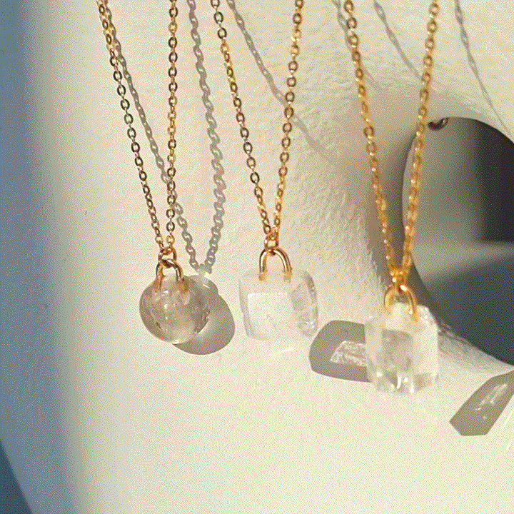 14K 18K 스노우쿼츠 원석 자물쇠 목걸이 BN0050~52