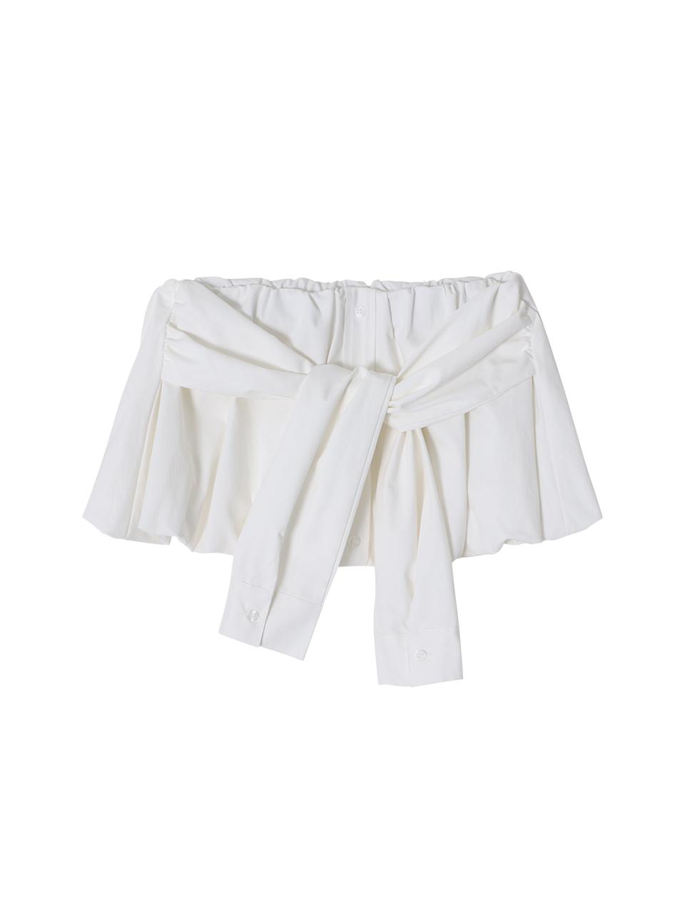 SLEEVE TIED BALLOON SKIRT_WHITE