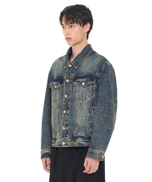 STANDARD DARTS DENIM JACKET (BROWN BLUE)