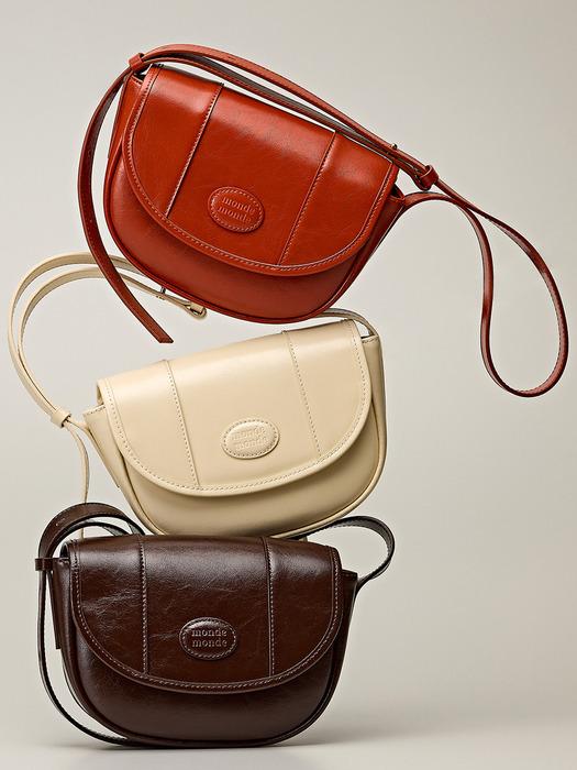 Classic Leather Half Moon mini Bag_ 4colors