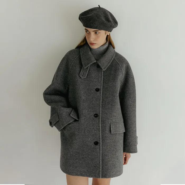 [4COLORS] CLASSIC WOOL HALF COAT