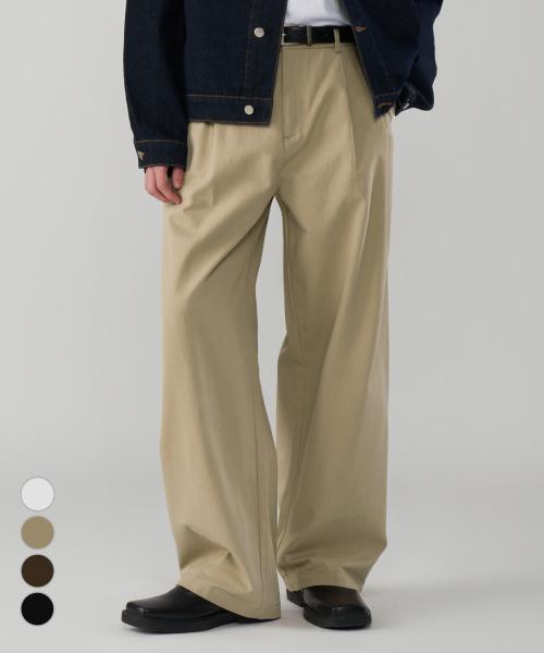 투턱 와이드 치노 코튼 팬츠 4Color