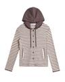 Stripe Hoody Cardigan (Brown)