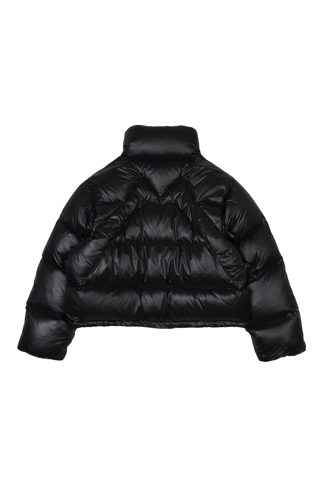 EMBROIDERED OVERSIZE PUFFER JACKET BLACK