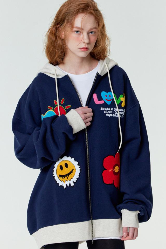 MULTI LOGO HOOD ZIP-UP (COMBI)