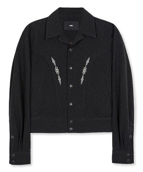 우먼 린트 자켓 리싸이클 코튼 넵 블랙