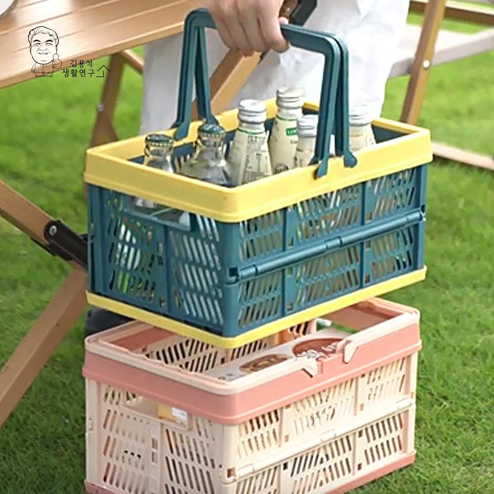 접이식 정리함 손잡이 폴딩 바스켓 펜트리 폴딩박스 피크닉 바구니