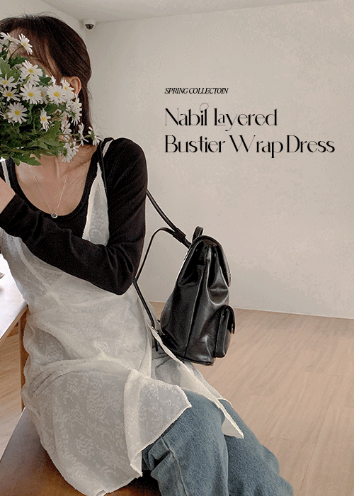 나빌 레이어드 시스루 뷔스티에 랩 원피스