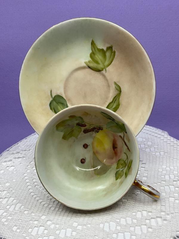 핸드페인트 컵&소서 Hand Painted Cup & Saucer circa 1930