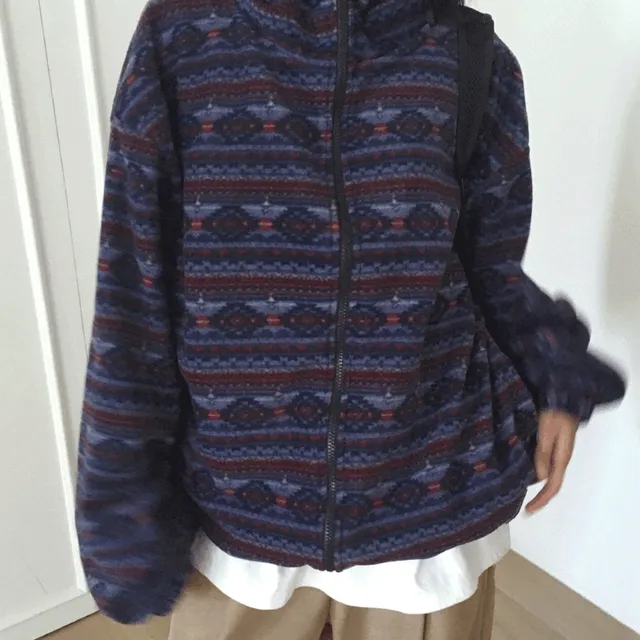 우닌 빈티지 노르딕 후리스 투웨이 후드 집업