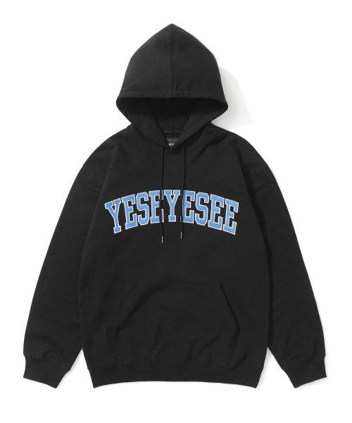 예스아이씨(YESEYESEE)  [22FW] Arch Logo Hoodie Black - 사이즈 & 후기 | 무신사