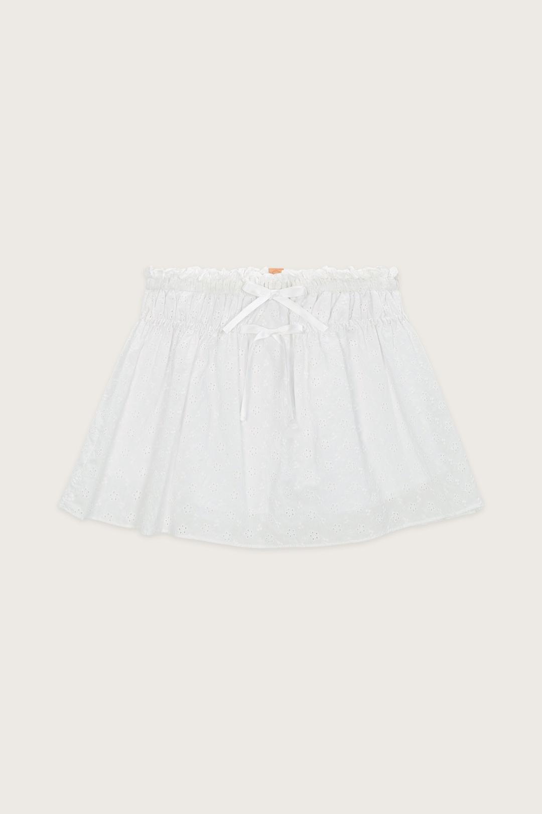 EYELET MINI SKIRT (WHITE)