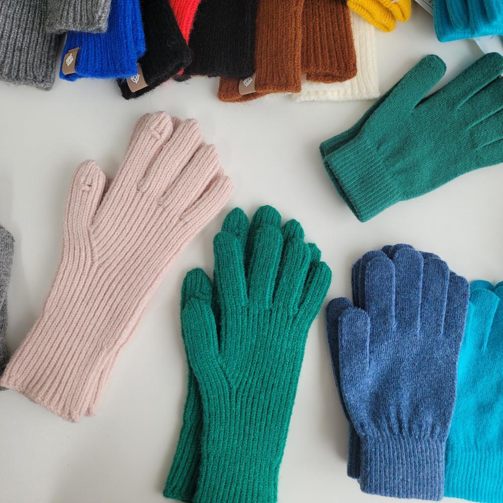 3+1 겨울 램스 울 니트 장갑 스마트 폰 터치 핑거 홀 여성 골지 손가락 구멍 커플 긴목 롱 남여공용