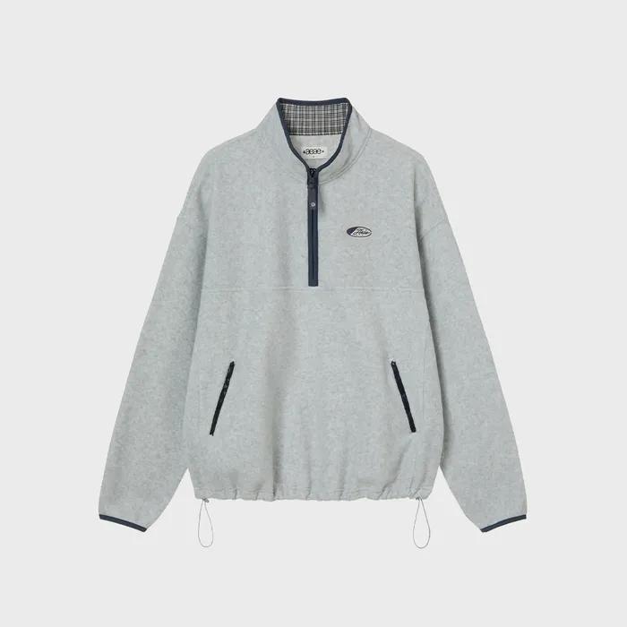 SYMBOL FLEECE ANORAK [LIGHT GREY]