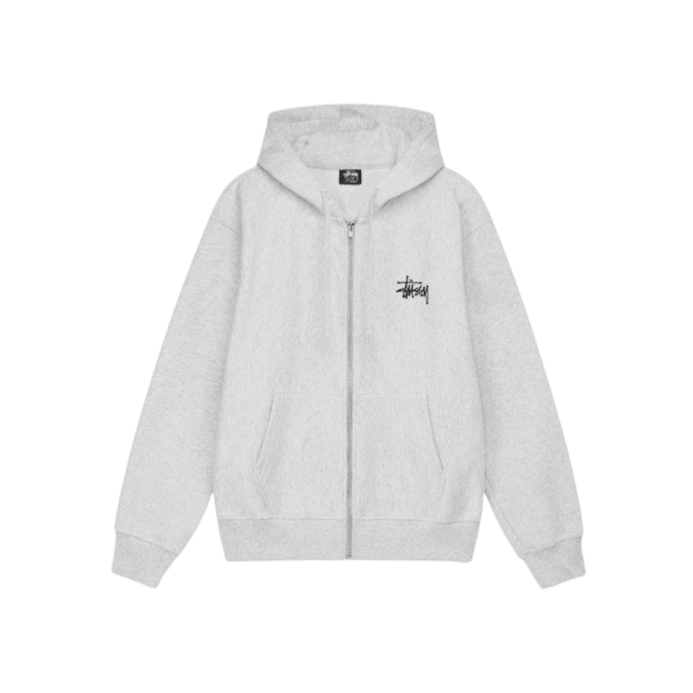 스투시 베이직 스투시 지퍼 후드 애쉬 헤더 2023