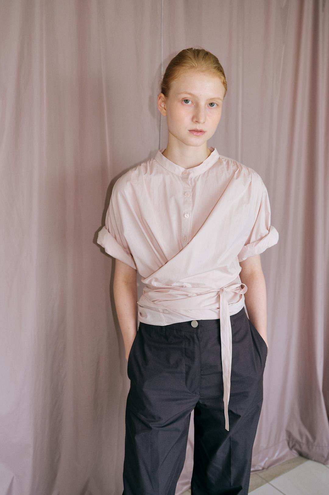 [2nd-order] Celine Summer Twist Blouse (Pale Pink)