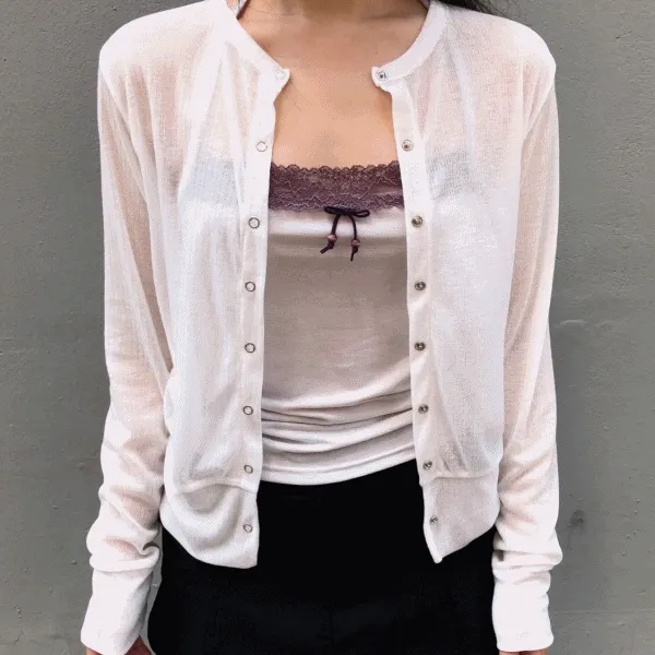 sheer ring cardigan (5color) / 시어 링 가디건