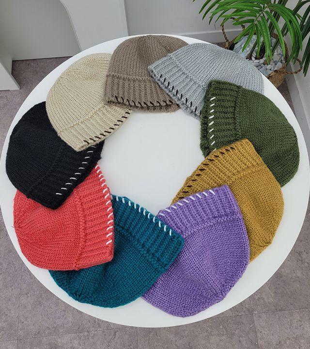 스티치 버킷햇 벙거지 모자