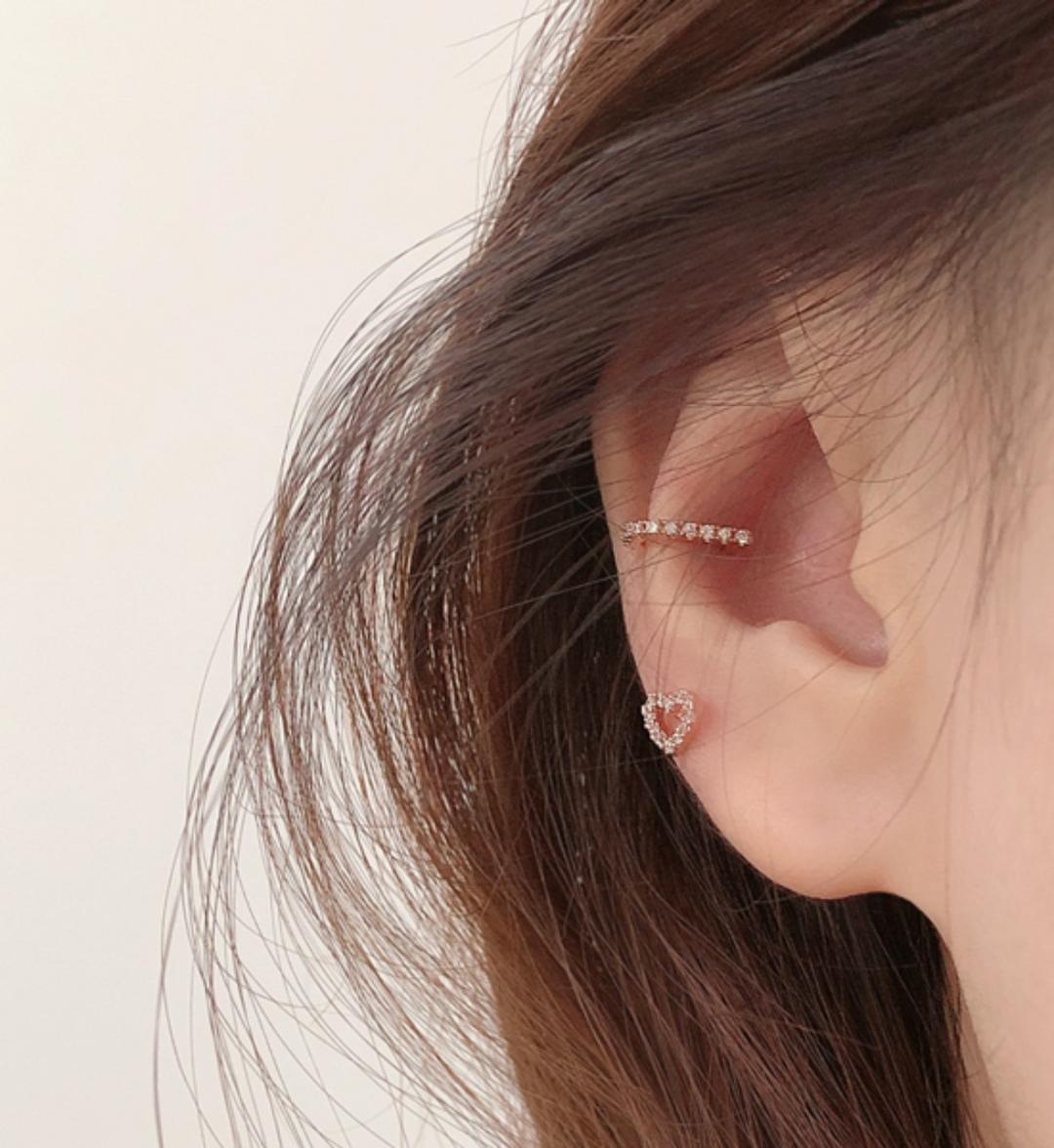 써지컬 J 커브 라인 큐빅 피어싱 / 3color