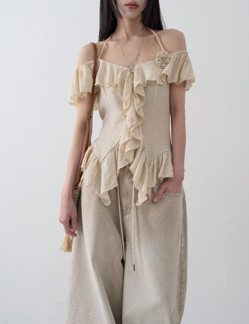 corsage frill blouse