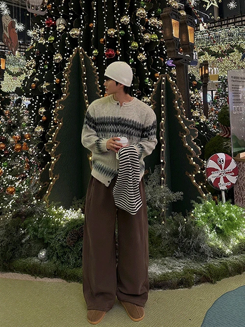 [헤비기모ver.] 아론 사이드 절개 와이드 스웻 팬츠 4 Color