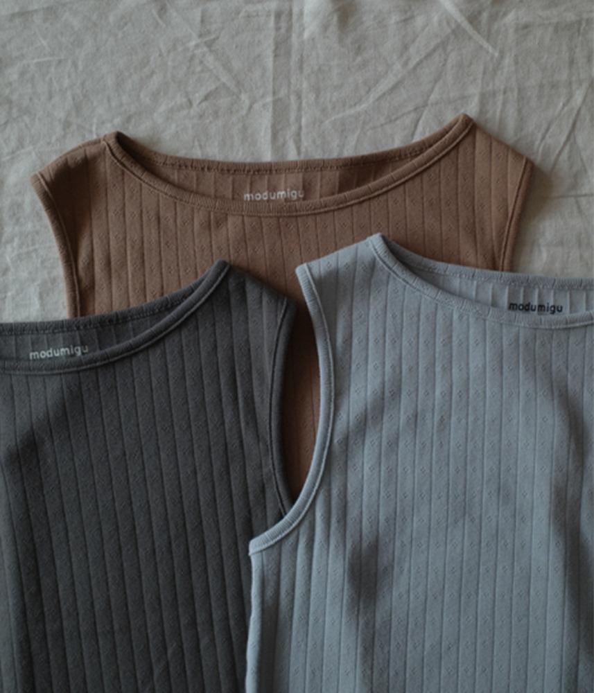 [MODU MIGU] 열매 BOAT NECK SLEEVELESS T / NEW 4 COLORS !