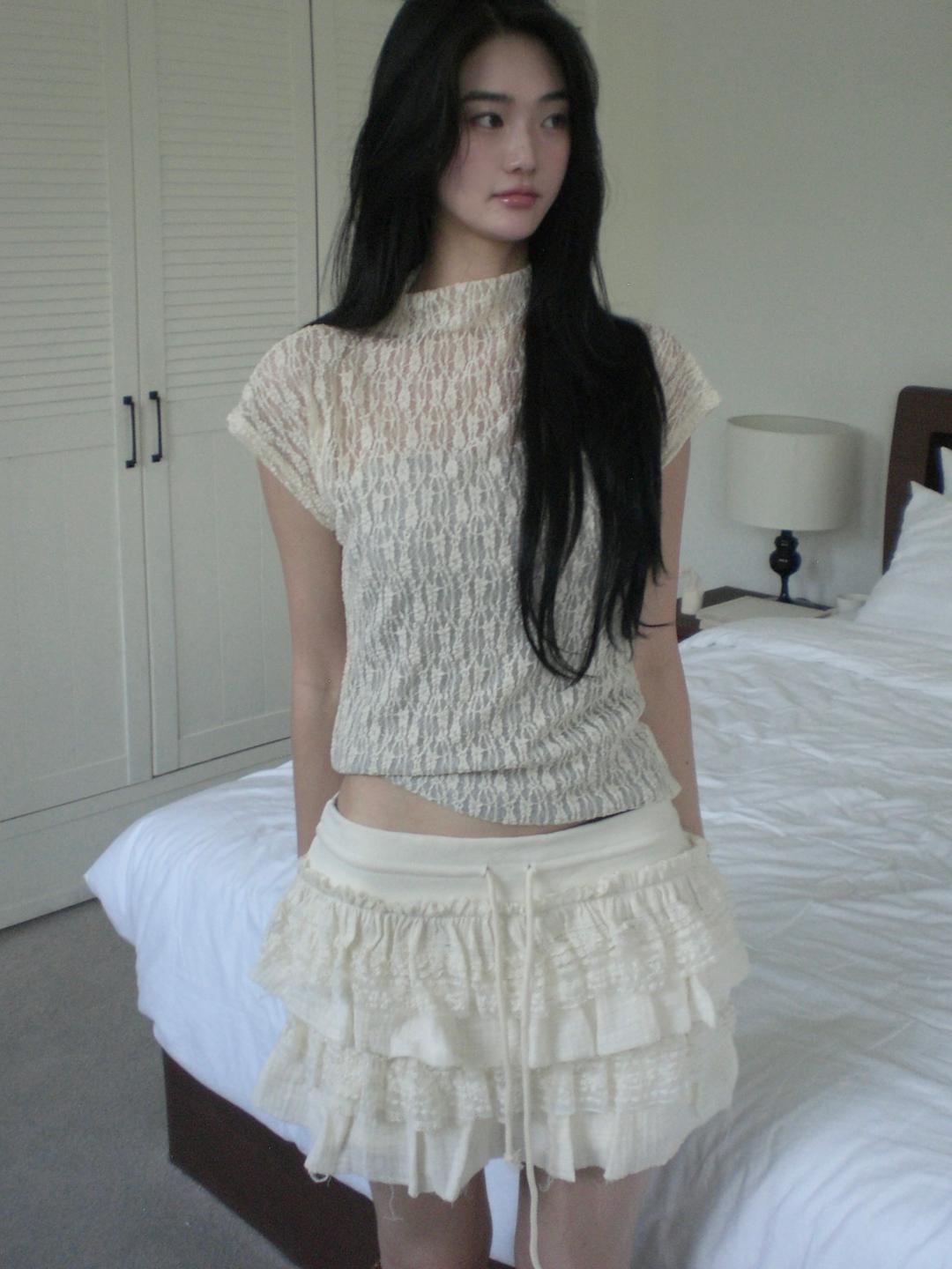 씨어 tulle t-shirt