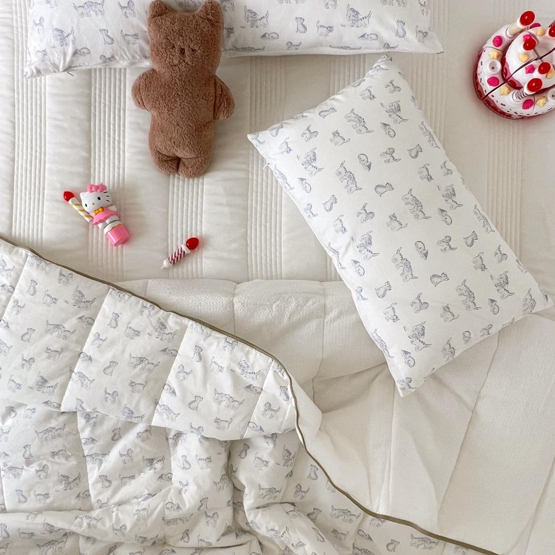 아기고양이 키즈 양면 차렵이불 2colors